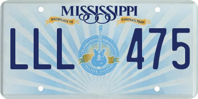 MS license plate LLL475