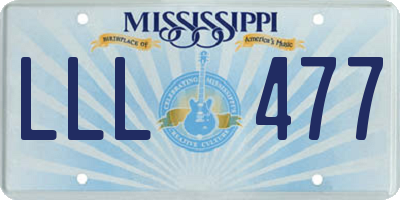 MS license plate LLL477