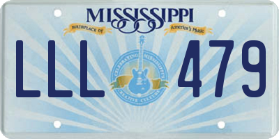 MS license plate LLL479