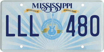 MS license plate LLL480
