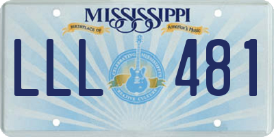 MS license plate LLL481