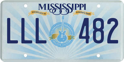 MS license plate LLL482