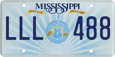 MS license plate LLL488