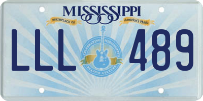 MS license plate LLL489