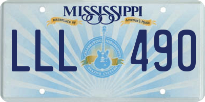 MS license plate LLL490