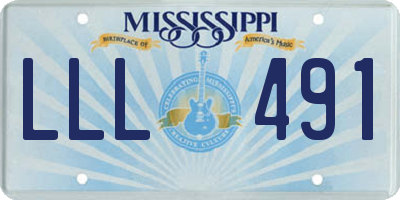 MS license plate LLL491