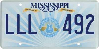MS license plate LLL492