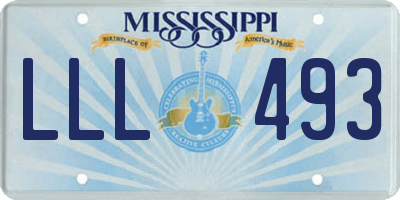 MS license plate LLL493