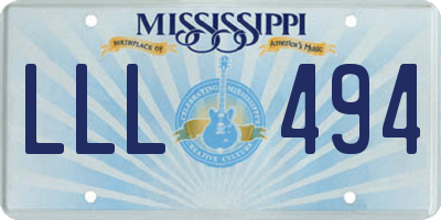MS license plate LLL494