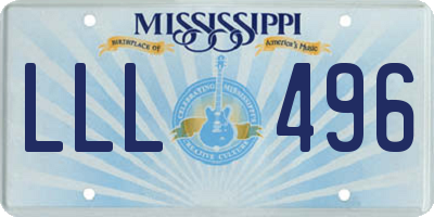 MS license plate LLL496
