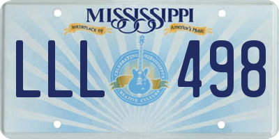 MS license plate LLL498