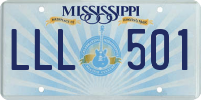 MS license plate LLL501