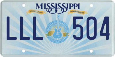 MS license plate LLL504