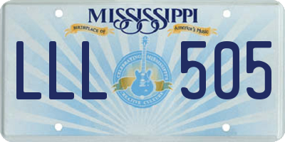 MS license plate LLL505