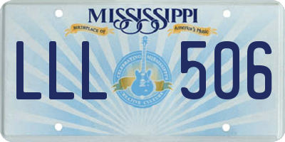 MS license plate LLL506