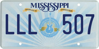 MS license plate LLL507