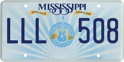 MS license plate LLL508