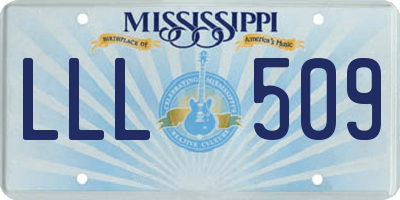 MS license plate LLL509