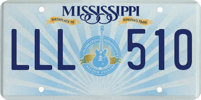 MS license plate LLL510