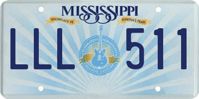 MS license plate LLL511