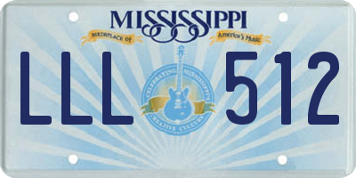 MS license plate LLL512