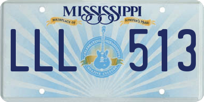 MS license plate LLL513