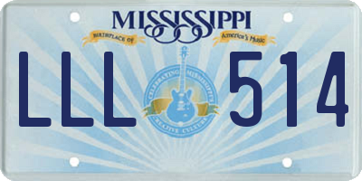 MS license plate LLL514