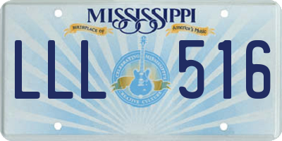 MS license plate LLL516