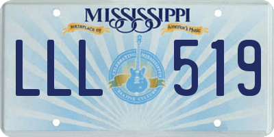 MS license plate LLL519