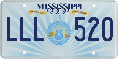 MS license plate LLL520