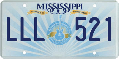 MS license plate LLL521