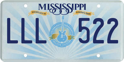 MS license plate LLL522