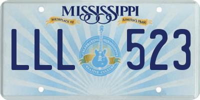 MS license plate LLL523