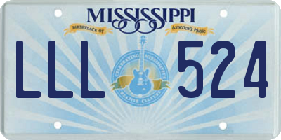 MS license plate LLL524