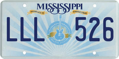 MS license plate LLL526