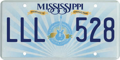 MS license plate LLL528