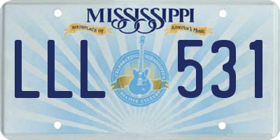 MS license plate LLL531