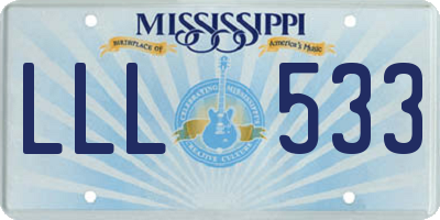 MS license plate LLL533