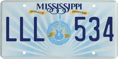 MS license plate LLL534