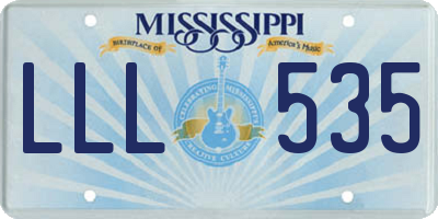 MS license plate LLL535