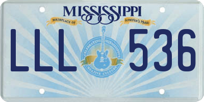 MS license plate LLL536