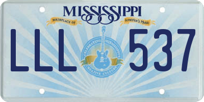 MS license plate LLL537