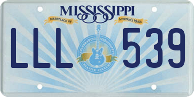 MS license plate LLL539