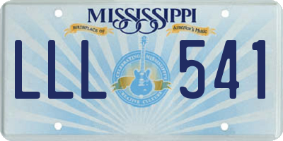 MS license plate LLL541