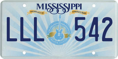MS license plate LLL542