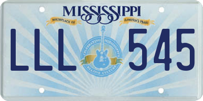 MS license plate LLL545