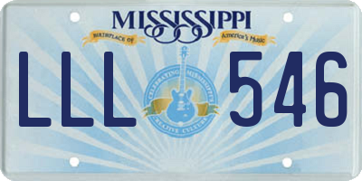 MS license plate LLL546