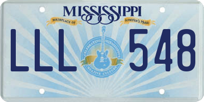 MS license plate LLL548
