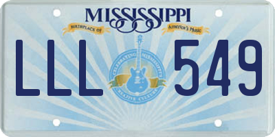 MS license plate LLL549