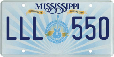 MS license plate LLL550